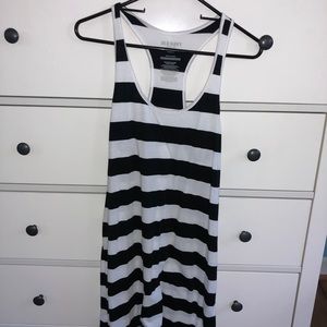 Black and White Striped Tank Top Dress